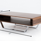 HomeRoots 14" Veneer and Steel Coffee Table With Walnut Finish