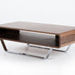 HomeRoots 14" Veneer and Steel Coffee Table With Walnut Finish