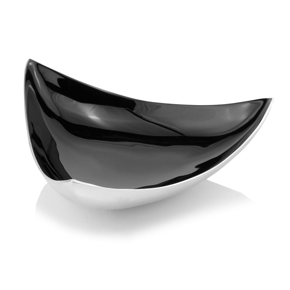 HomeRoots 14" x 14" Buffed And Black Trigon Tray