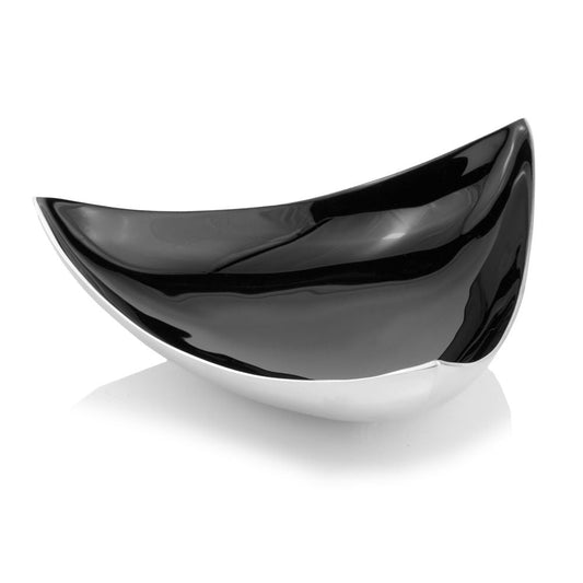 HomeRoots 14" x 14" Buffed And Black Trigon Tray