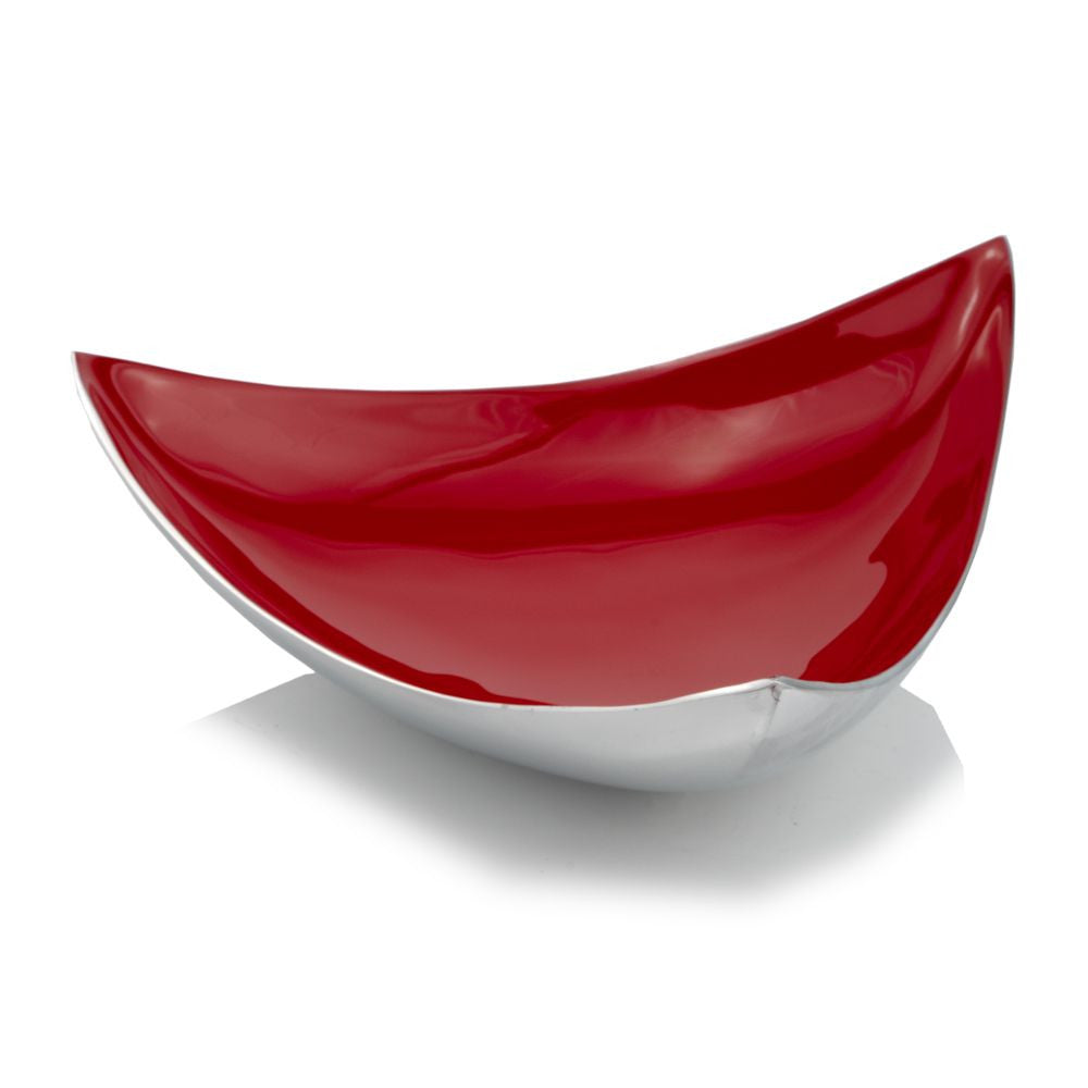 HomeRoots 14" x 14" Buffed And Poppy Red Trigon Tray