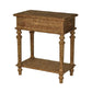 HomeRoots 14" x 24" x 30" Pastoral Loft Designed Wooden End Table With 1 Drawer in Brown Finish