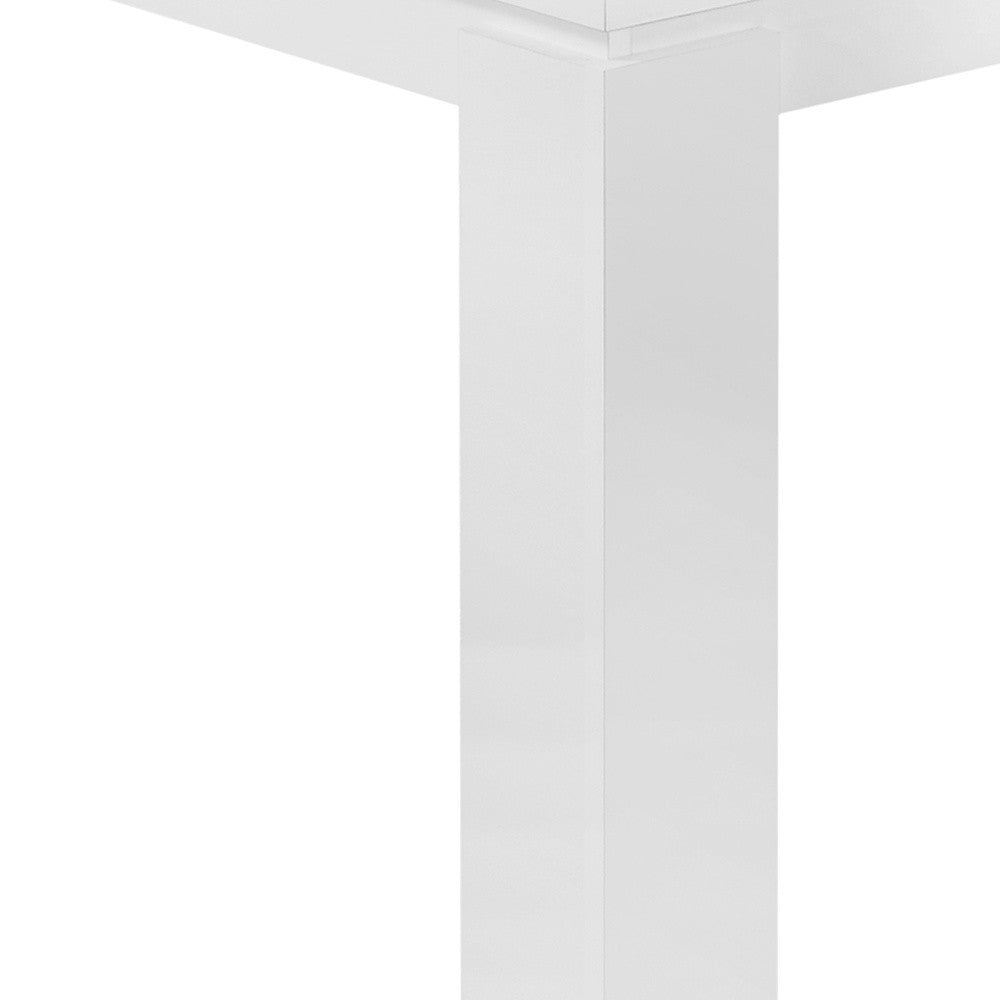 HomeRoots 140" Solid Wood and Metal Dining Table in White Finish