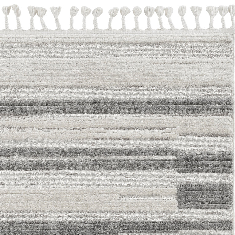HomeRoots 144" x 180" Ivory Grey Polyester Rug