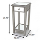 HomeRoots 14.25" x 14.25" x 29.75" Coastal Style Mirrored End Table With 1 Drawer in Silver Finish