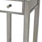 HomeRoots 14.25" x 14.25" x 29.75" Coastal Style Mirrored End Table With 1 Drawer in Silver Finish