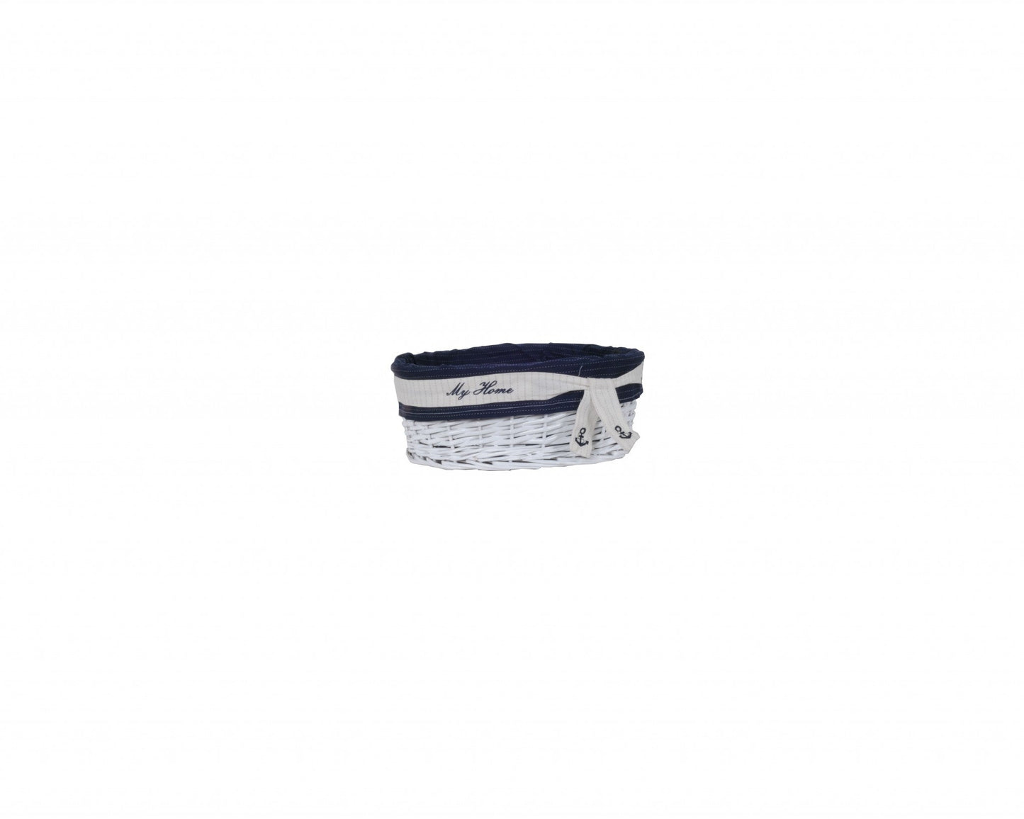 HomeRoots 14.5" x 20" x 23" WhiteBlueOvalWillow Basket Set of 5