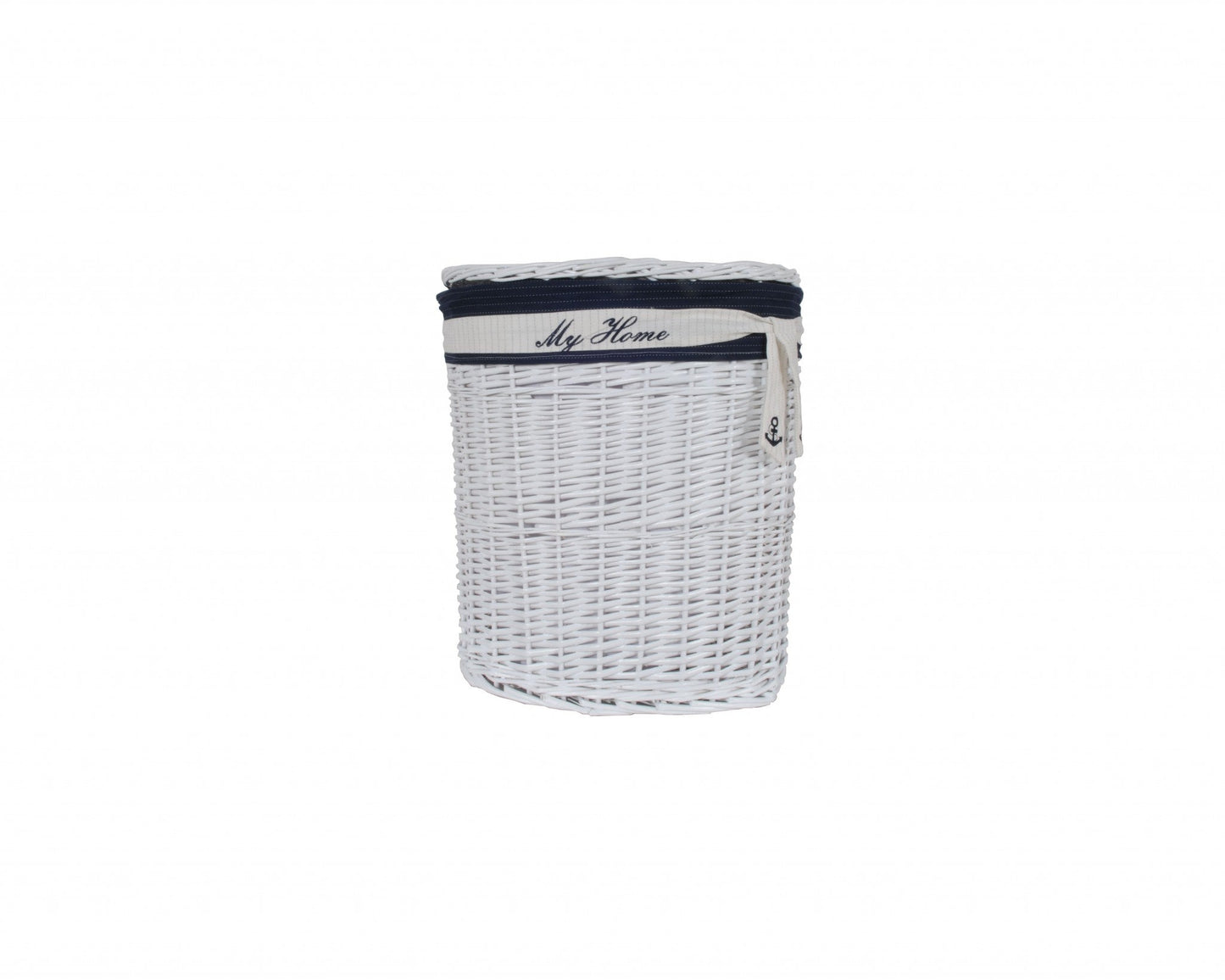 HomeRoots 14.5" x 20" x 23" WhiteBlueOvalWillow Basket Set of 5