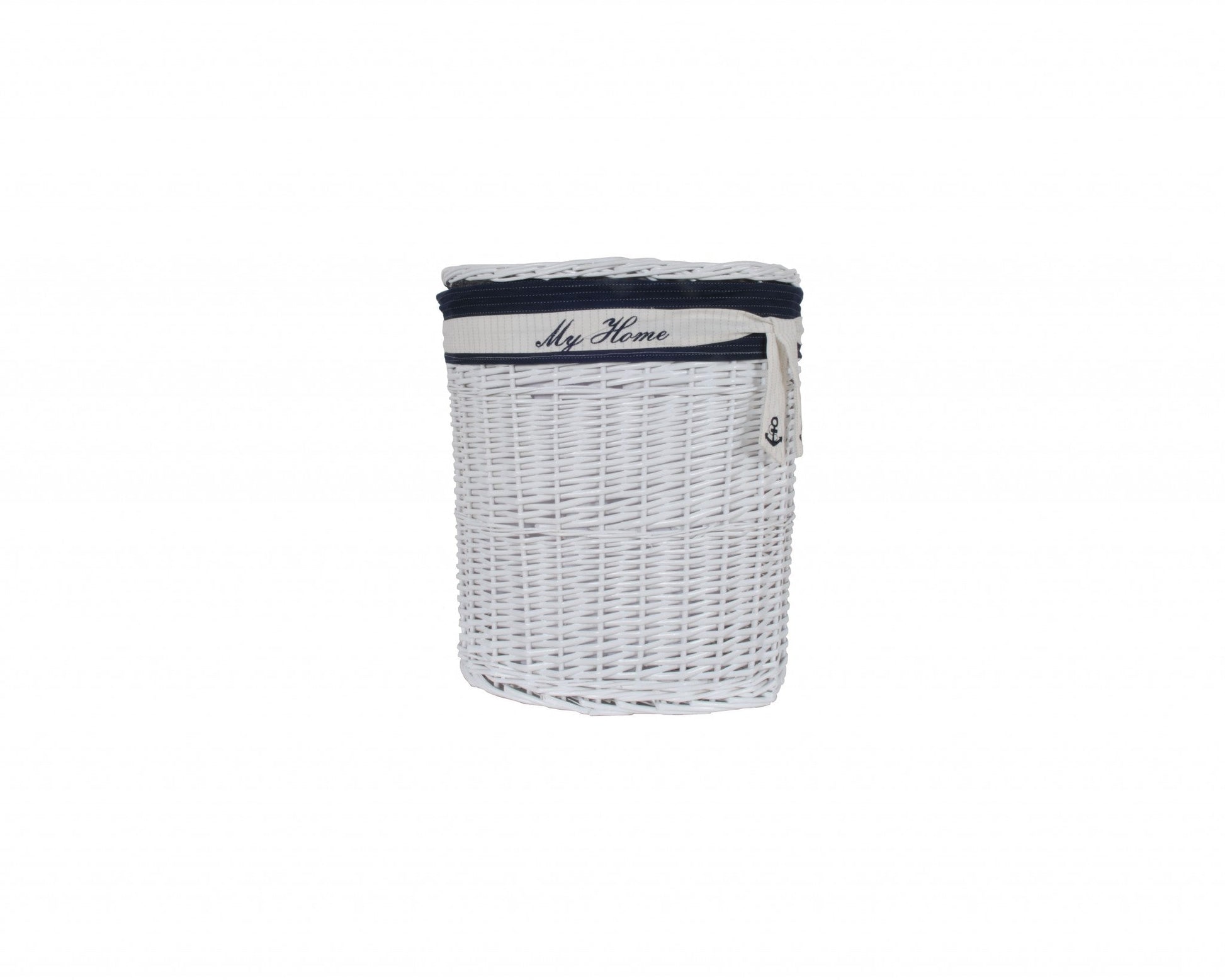 HomeRoots 14.5" x 20" x 23" WhiteBlueOvalWillow Basket Set of 5