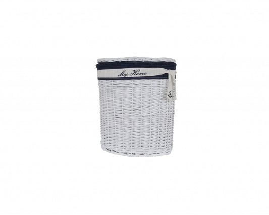 HomeRoots 14.5" x 20" x 23" WhiteBlueOvalWillow Basket Set of 5