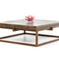 HomeRoots 15' Concrete and Metal Coffee Table