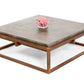 HomeRoots 15' Concrete and Metal Coffee Table