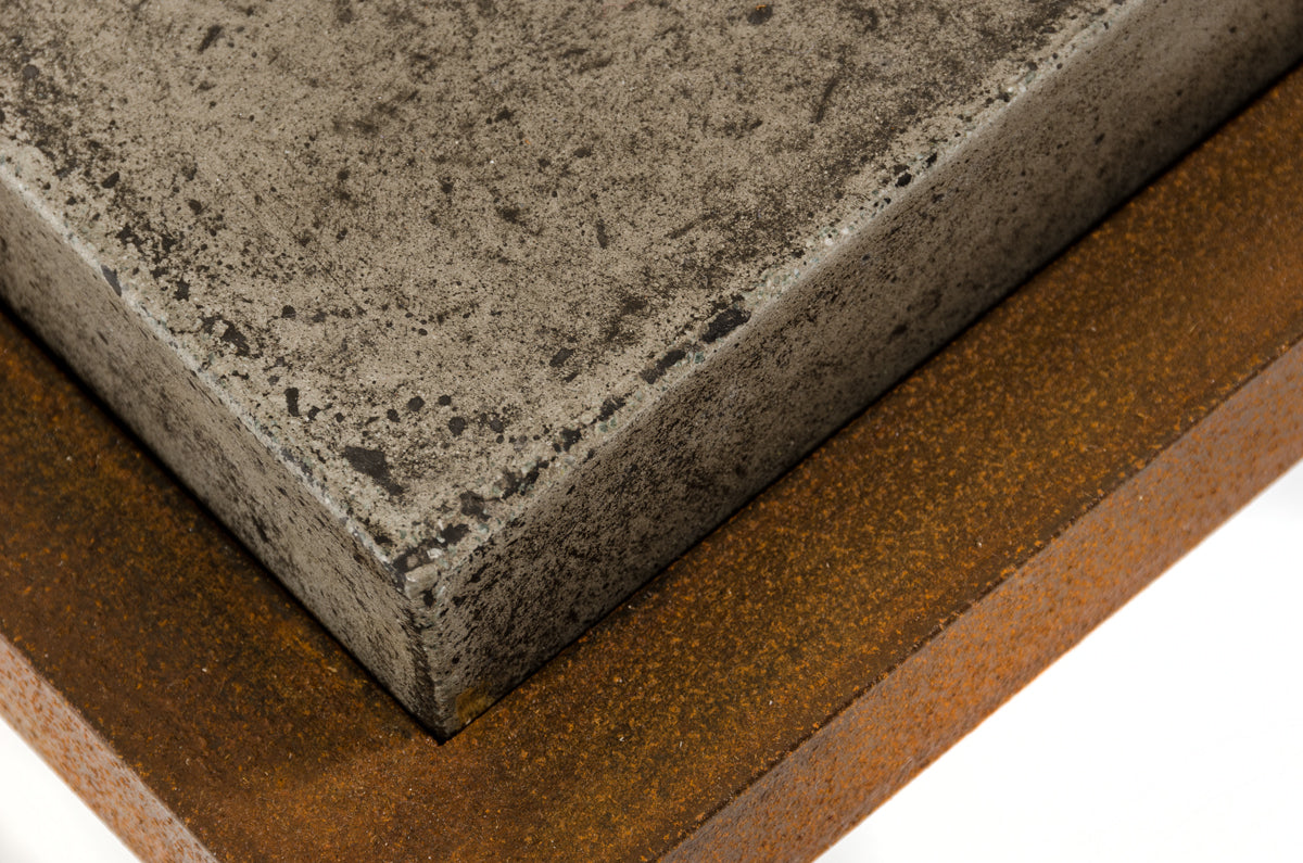 HomeRoots 15' Concrete and Metal Coffee Table