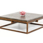 HomeRoots 15' Concrete and Metal Coffee Table
