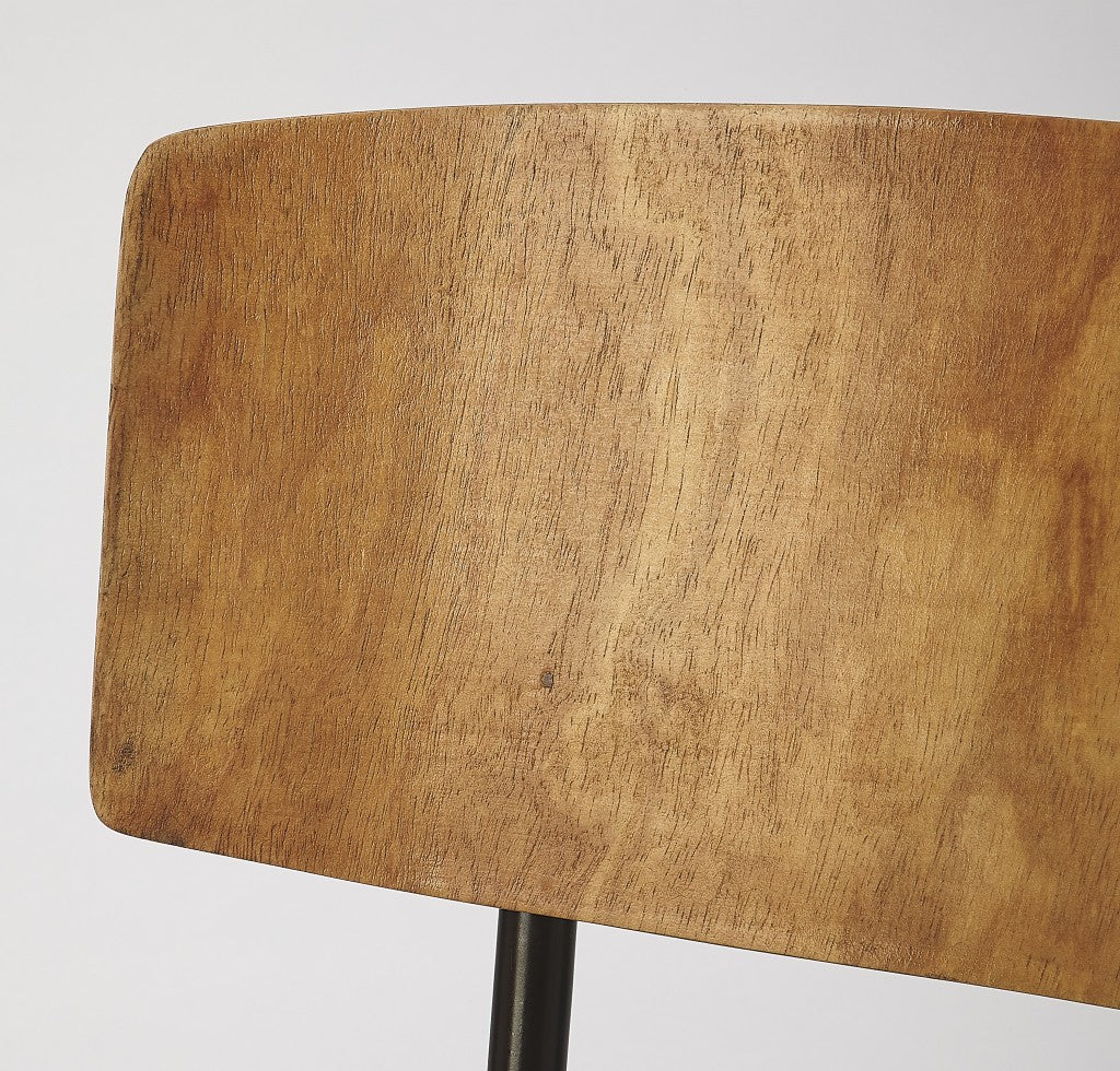 HomeRoots 15" Faux Leather Side Chair in Brown Finish