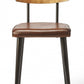 HomeRoots 15" Faux Leather Side Chair in Brown Finish