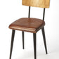 HomeRoots 15" Faux Leather Side Chair in Brown Finish