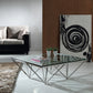 HomeRoots 15' Glass and Stainless Coffee Table
