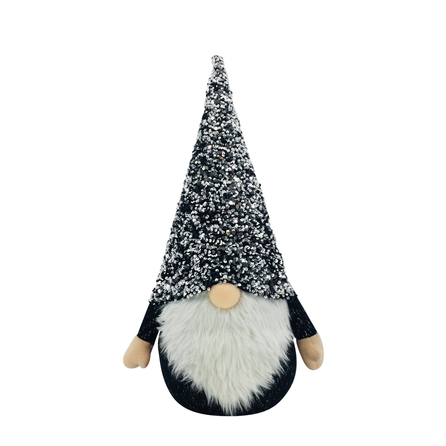HomeRoots 15" Glittery Black and White Sparkle Gnome