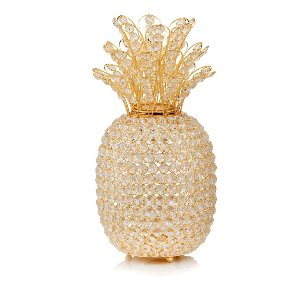 HomeRoots 15' Gold Pineapple Faux Crystal Sculpture