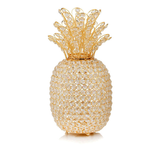HomeRoots 15' Gold Pineapple Faux Crystal Sculpture