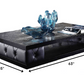 HomeRoots 15" Leatherette Coffee Table With Crystals in Black Finish