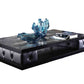 HomeRoots 15" Leatherette Coffee Table With Crystals in Black Finish