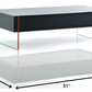 HomeRoots 15" MDF and Glass Floating Coffee Table in Black Finish