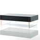 HomeRoots 15" MDF and Glass Floating Coffee Table in Black Finish