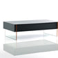 HomeRoots 15" MDF and Glass Floating Coffee Table in Black Finish
