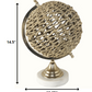 HomeRoots 15" Modern Farmhouse Rustic Jute and Marble Globe Sculpture