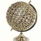 HomeRoots 15" Modern Farmhouse Rustic Jute and Marble Globe Sculpture