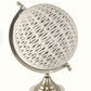 HomeRoots 15" Modern Farmhouse Rustic Rattan and Marble Globe Sculpture
