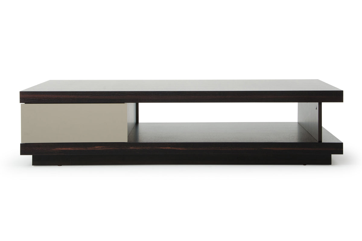 HomeRoots 15" Oak and Grey Gloss Veneer Coffee Table