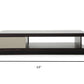 HomeRoots 15" Oak and Grey Gloss Veneer Coffee Table