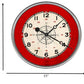HomeRoots 15" Rustic Red and Cream Compass Wall Clock