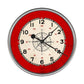 HomeRoots 15" Rustic Red and Cream Compass Wall Clock