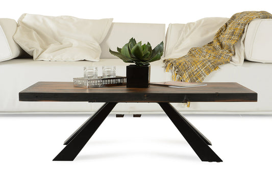 HomeRoots 15" Ship Wood and Metal Coffee Table in Brown Finish
