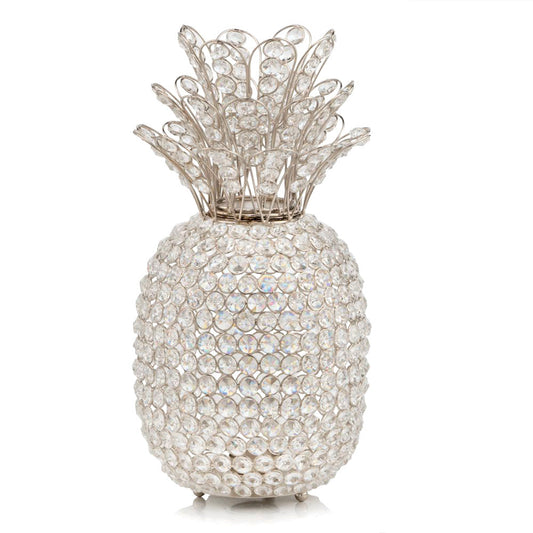 HomeRoots 15' Silver Faux Crystal Pineapple Sculpture