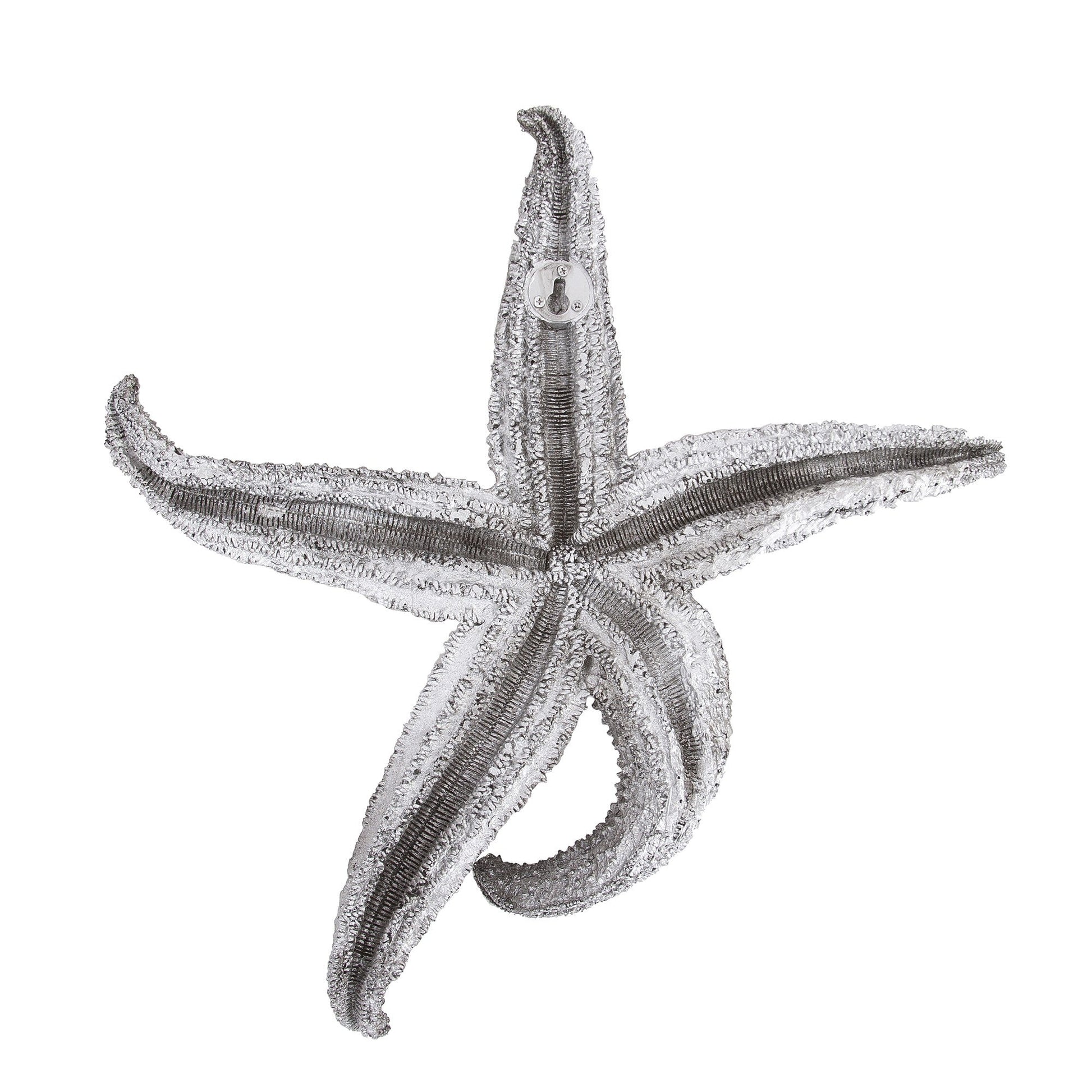 HomeRoots 15' Silver Pewter Textured Starfish Wall Art