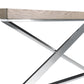 HomeRoots 15" Veneer and Steel Coffee Table in Antique Ash Finish