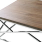 HomeRoots 15" Veneer and Steel Coffee Table in Walnut Finish