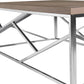 HomeRoots 15" Veneer and Steel Coffee Table in Walnut Finish