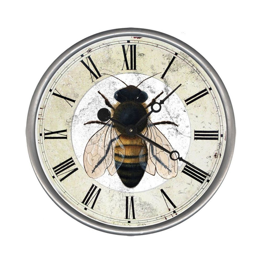 HomeRoots 15" Vintage Rustic Bumbel Bee Wall Clock