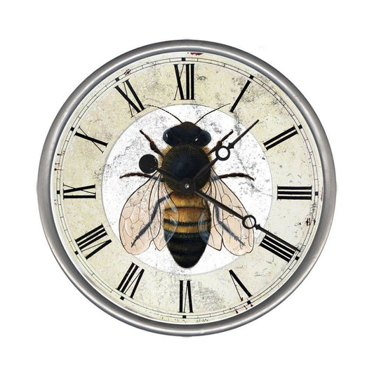 HomeRoots 15" Vintage Rustic Bumbel Bee Wall Clock