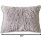 HomeRoots 15" x 15" x 2" Gray Brisa Sheepskin Square Chair Pad