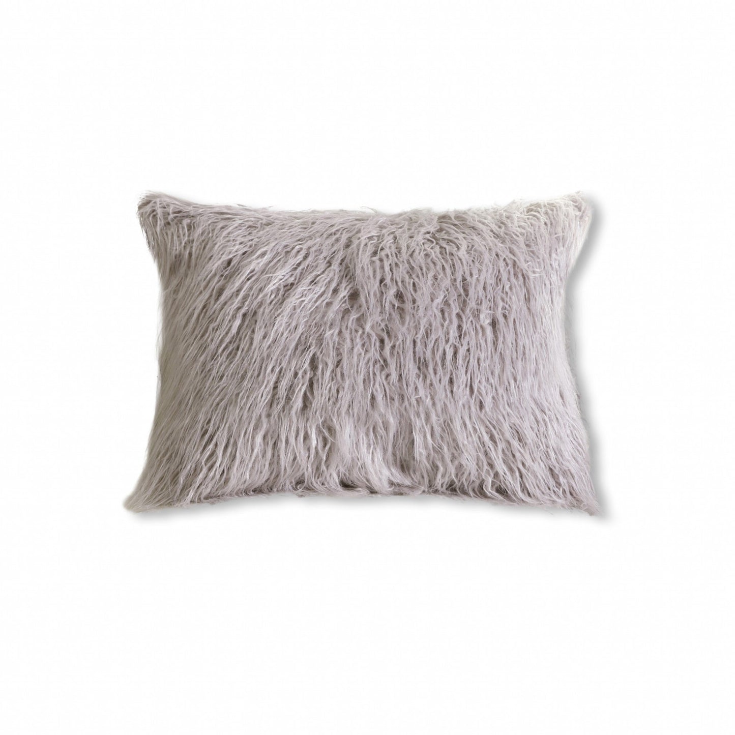 HomeRoots 15" x 15" x 2" Gray Brisa Sheepskin Square Chair Pad