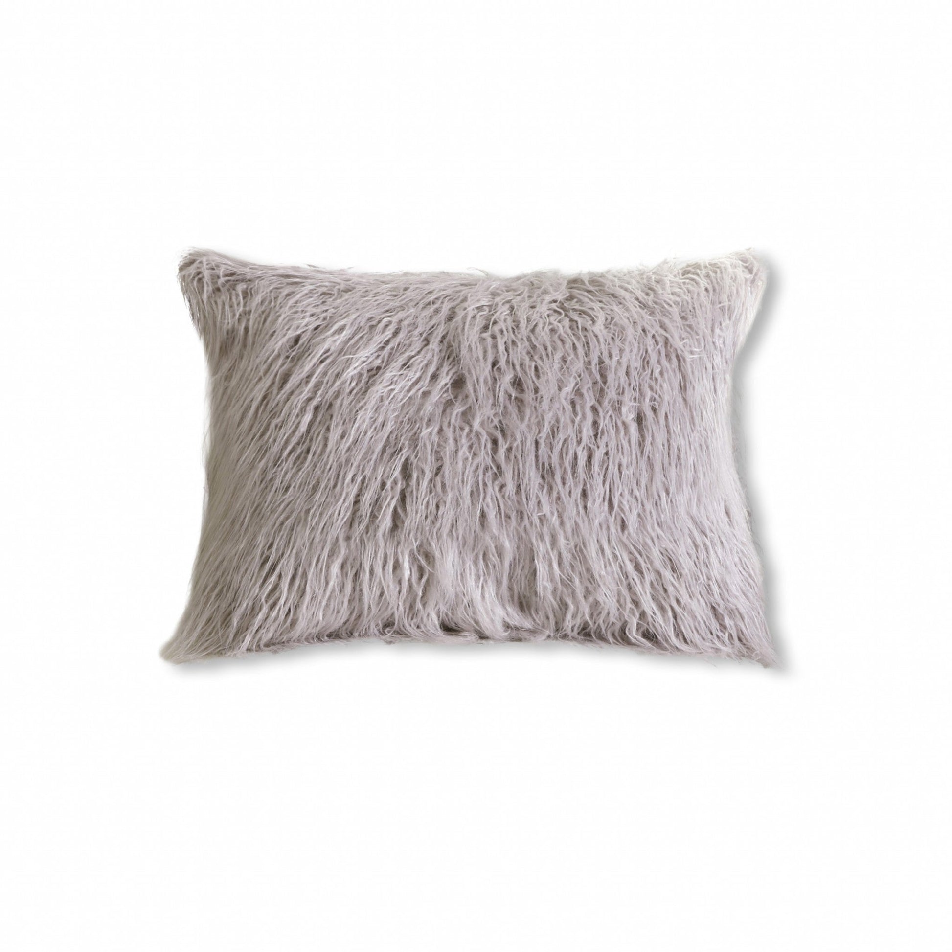 HomeRoots 15" x 15" x 2" Gray Brisa Sheepskin Square Chair Pad