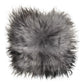HomeRoots 15" x 15" x 2" Sheepskin Square Chair Pad in Metallic Silver Finish