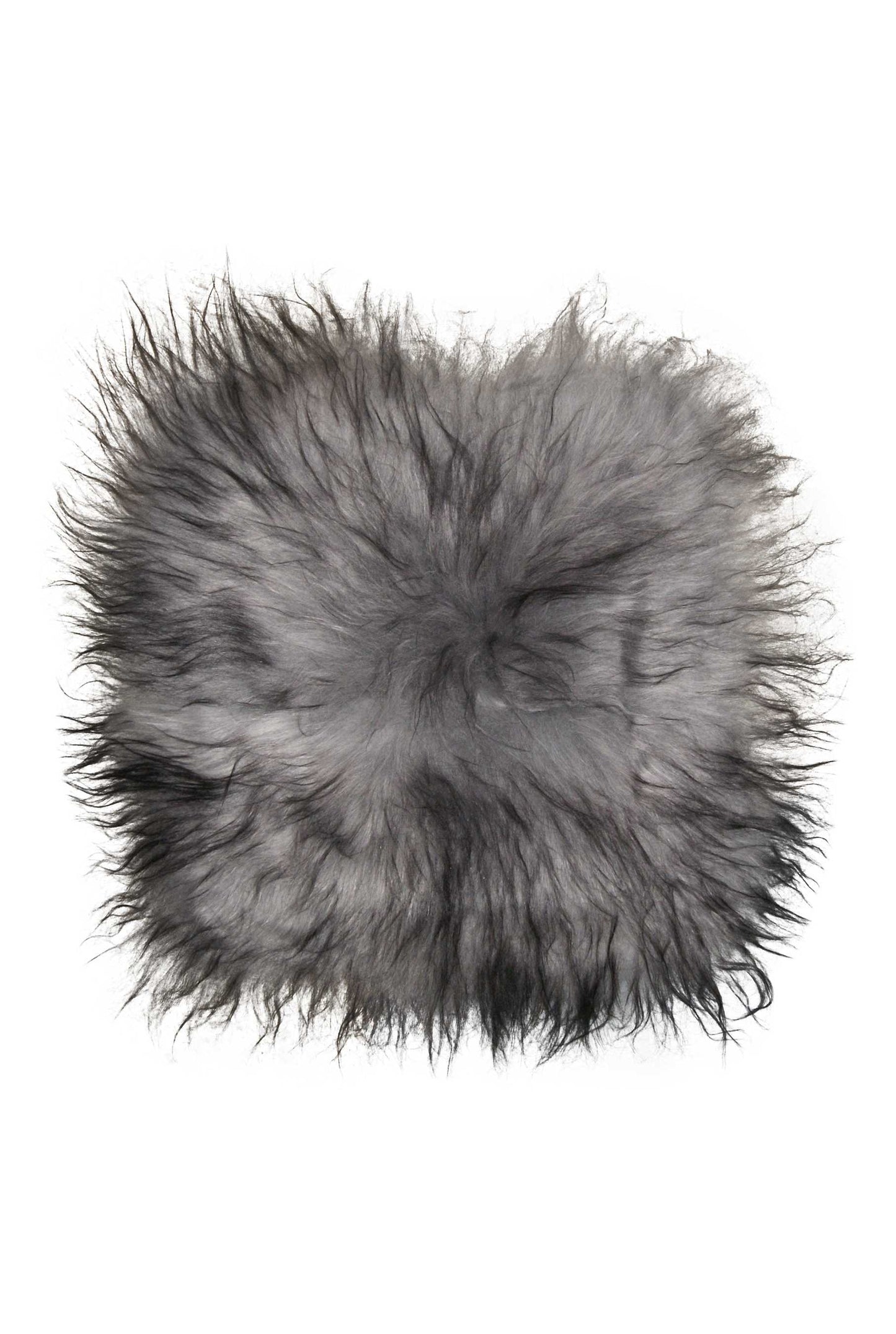 HomeRoots 15" x 15" x 2" Sheepskin Square Chair Pad in Metallic Silver Finish
